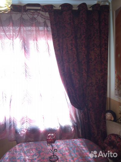 Шторы Для Кухни/Гостиной комплект скатерть подушки