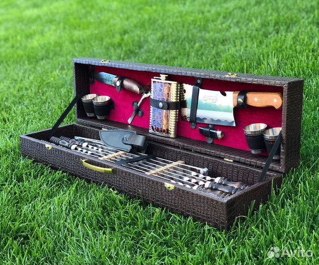 Набор шампуров в коробке 