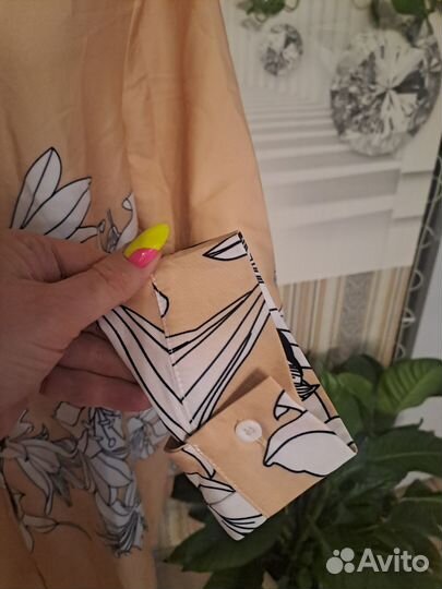 Блузка рубашка удлинённая 50р