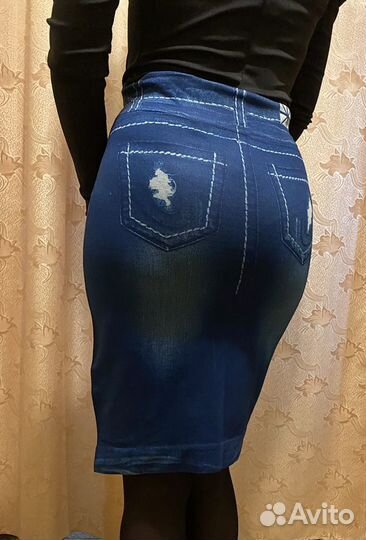 Юбка тканевая, рисунок jeans