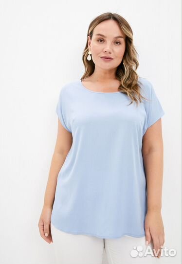 Блузка топ голубая 62 64
