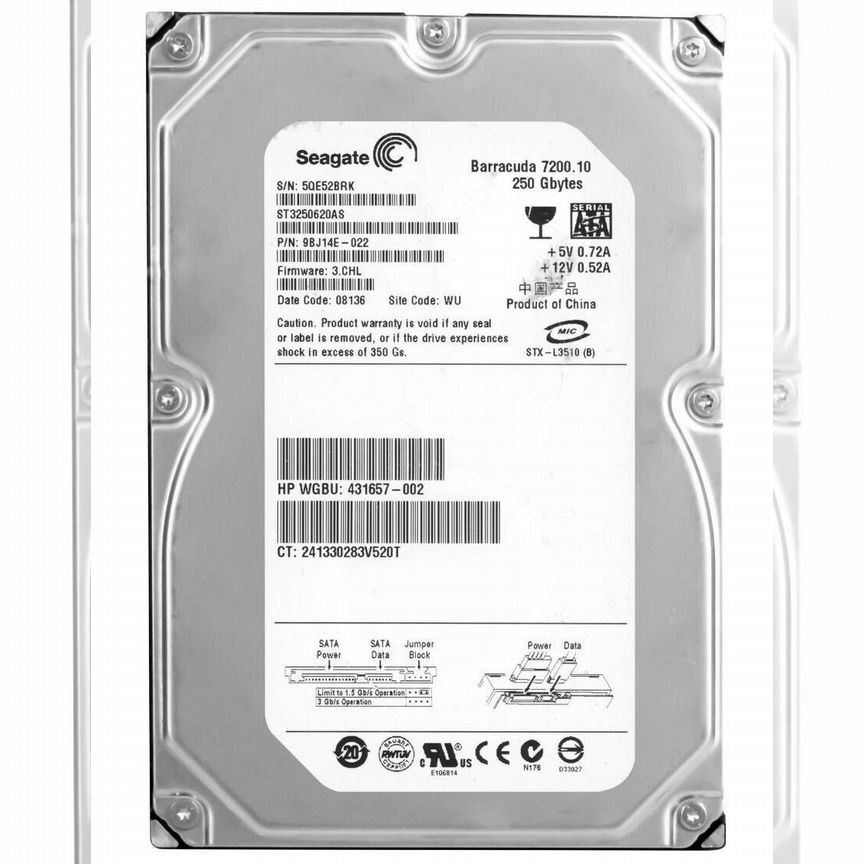 [FX560AV] Жесткий Диск Hp 250gb Sata3 3,5" Hdd Fx560av