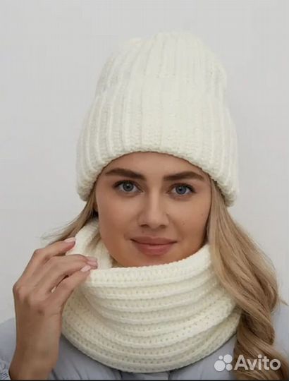 Шапка со снудом, шапка женская новая