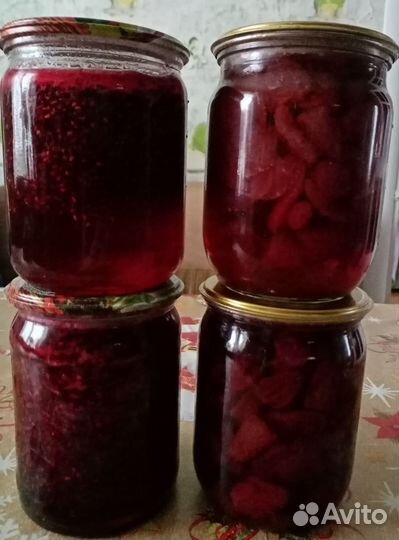 Варенье домашнее клубничное и малиновое