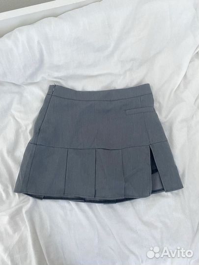 Мини юбка серая