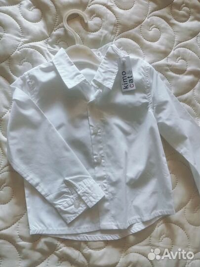 Рубашка белая новая 1-2 года