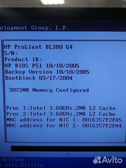 Сервер HP DL380 G4