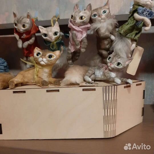 Игрушки ватные с подвесом на ёлку