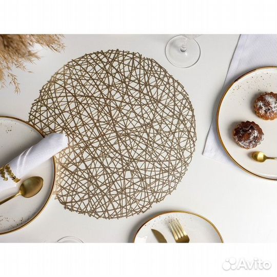 Набор салфеток сервировочных на стол Доляна «Паути