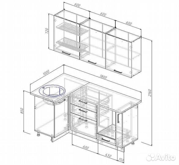 Кухня угловая модульная в наличии