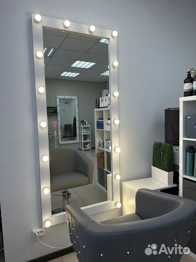 Гримерное зеркало 180x70 с лампочками