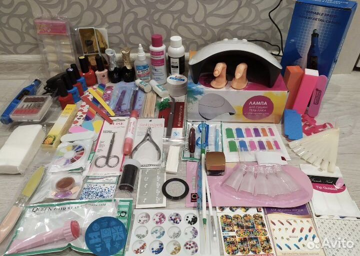 Большой маникюрный набор наращивание гель лак