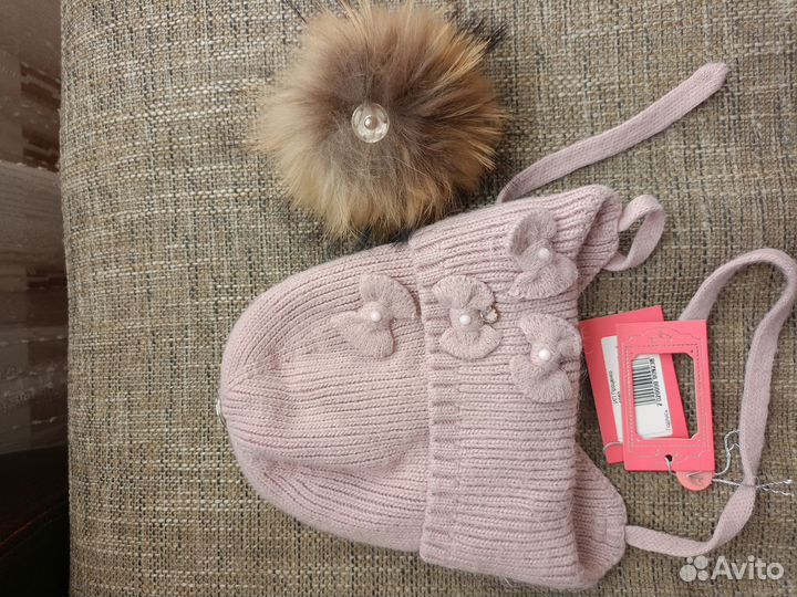 Шапка зимняя для девочки на 5-7 лет