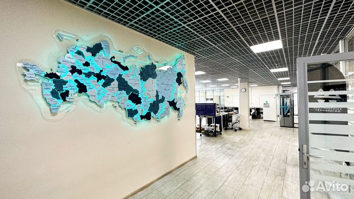 Настенная карта России / Карта России с 3D подсвет