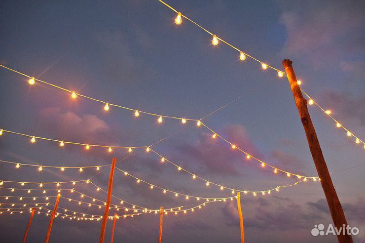 Ретро гирлянда уличная с лампочками накакливания