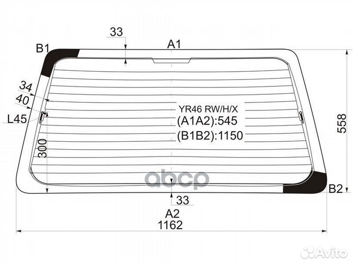Стекло заднее с обогревом toyota townace/noah