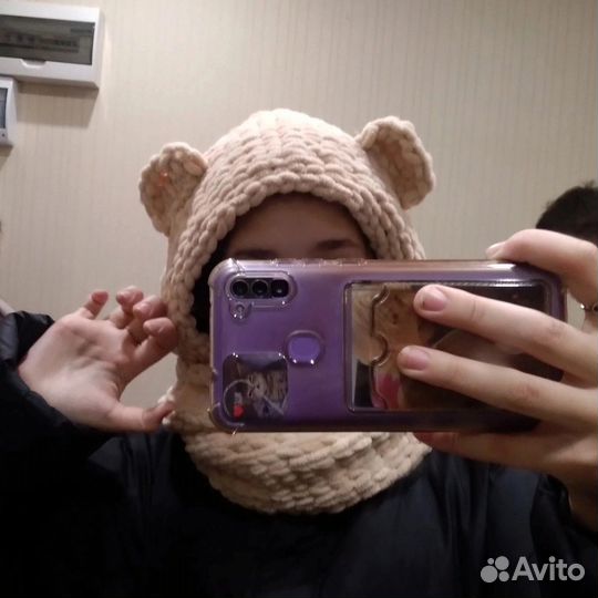 Шапка из alize puffy fine на заказ