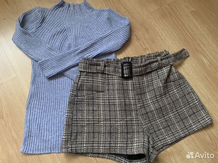 Твидовые шорты +водолазка