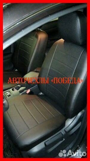 Чехлы Nissan Sentra из экокожи чёрные Классика