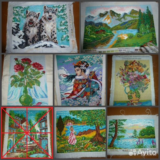 Картины мулине без оформления