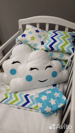 Новое Бортики, комплект в кроватку, постельное + и