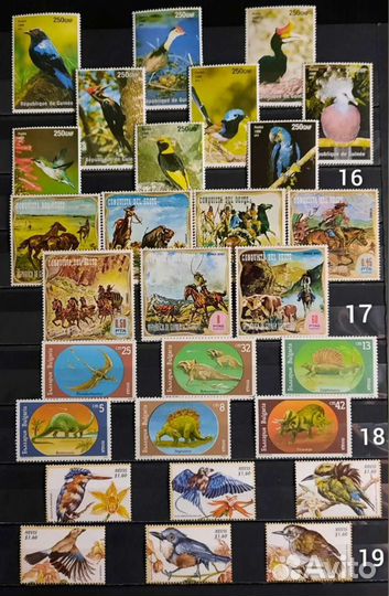 Коллекция марок Фауна 60-90х 10 (чистые)