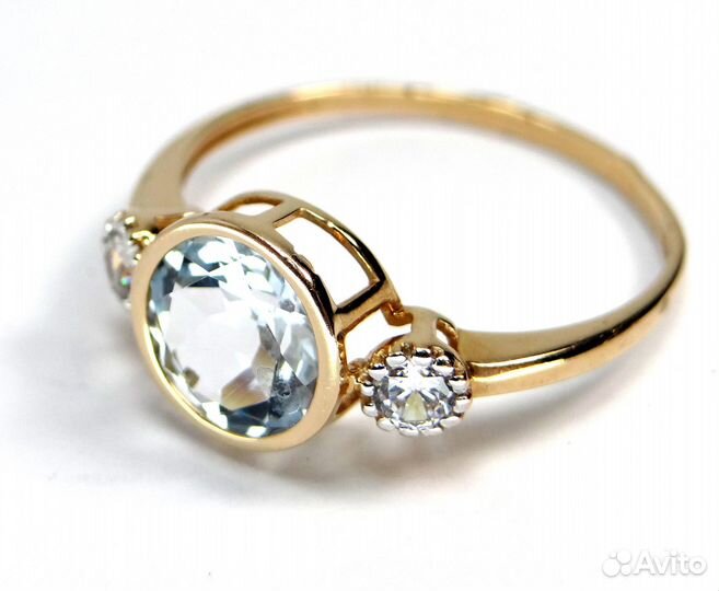 Золотое кольцо с топазом р 17.25