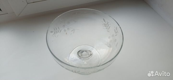 Ваза под фрукты на ножке стекло СССР