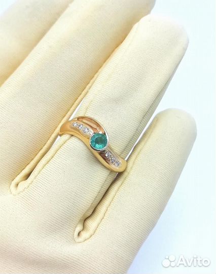 Золотое кольцо из красного золота 585 пробы, встав