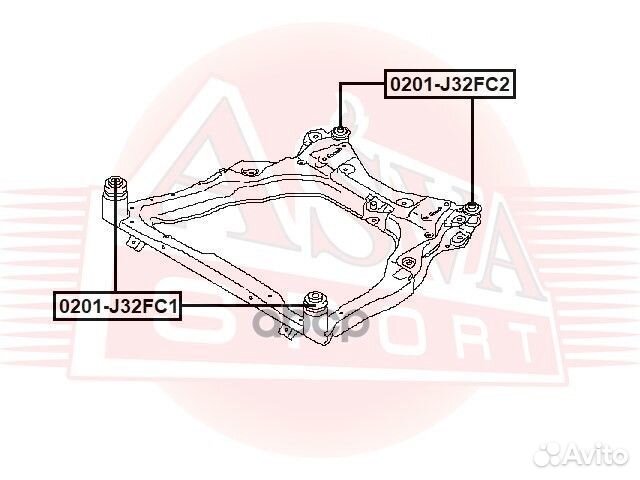 Сайлентблок подрамника передний 0201-J32FC1 asva