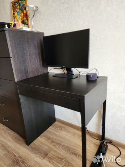 Письменный стол, черно-коричневый 73x50 см