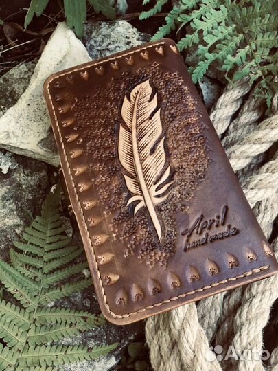Бумажник обложка для паспорта ручная работа