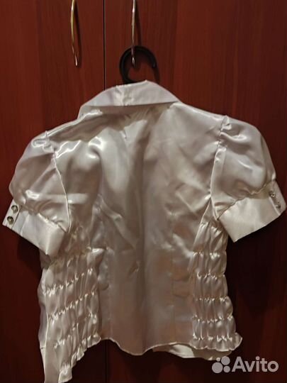 Блузка белая для девочек 152