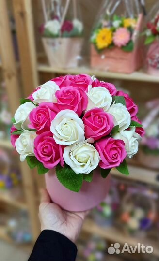 Букет из мыла, мыльных роз, тюльпаны, подарок