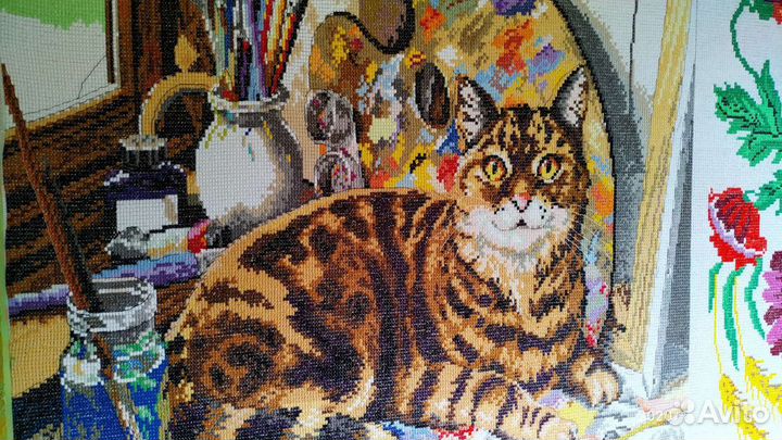 Вышивка Кот болгарский крест крупный