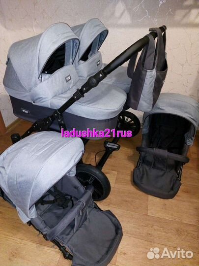 Коляска для двойни 2в1 Riko Saxo. ladushka21rus