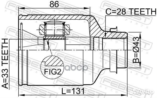 ШРУС внутр правый mazda 6 GG/GH 02-12 0511-M6AT