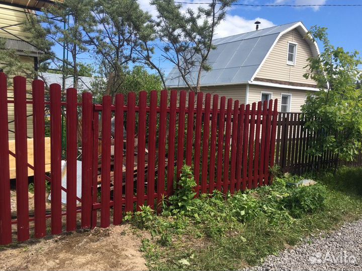 Забор штакетник металлический