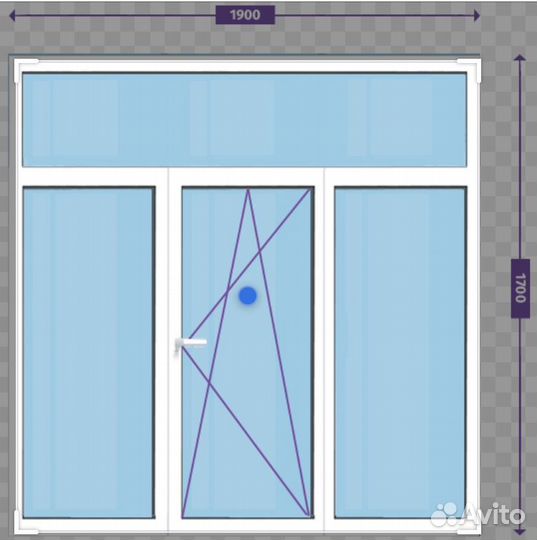 Пластиковое окно 1900х1700