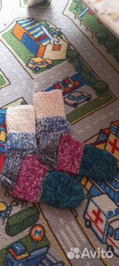 Носки шерстяные вязаные