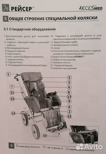 Инвалидная коляска новая Рейсер