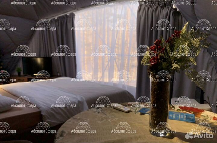 Сферический шатер летний. Геокупол. Юрта. Глэмпинг