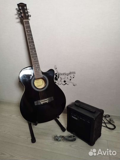 Электроакустика гитара с комплектом 3 в 1