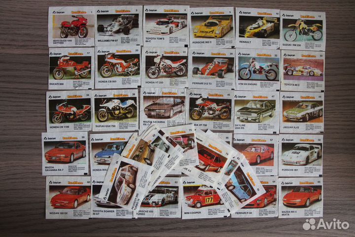 Вкладыши от жвачки Bombibom Oto Moto Bubble Gum