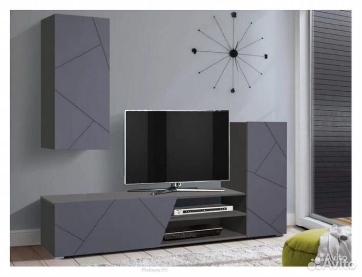 Стенка Прага 6 диамант серый/софт графит