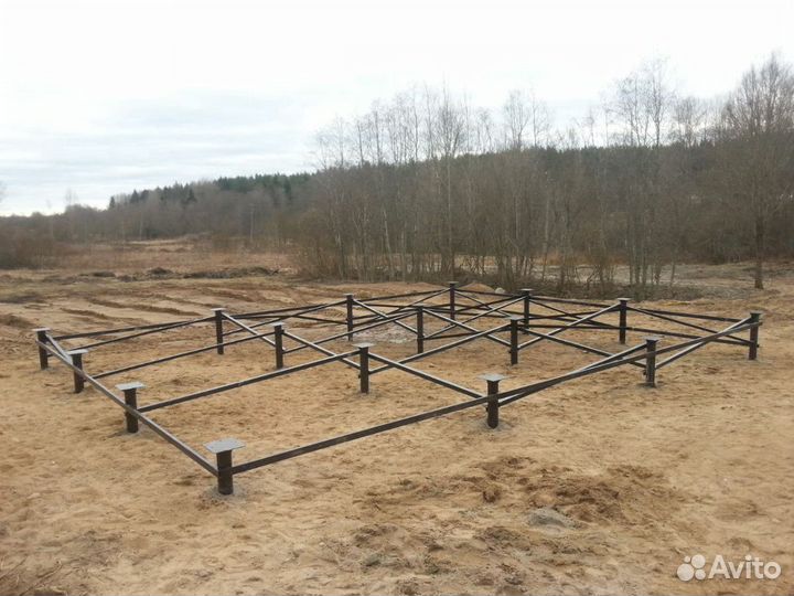 Фундамет из винтовых свай 6*6