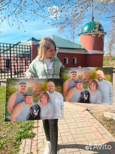 Портрет по фото на холсте