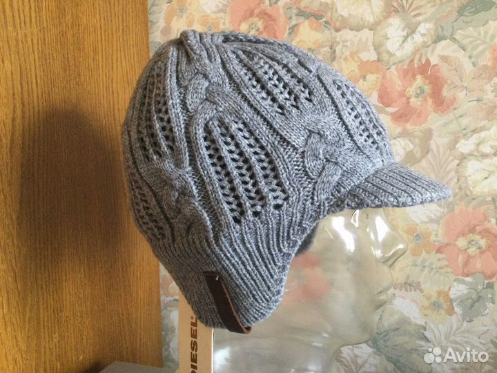 Шапка ушанка вязаная diesel