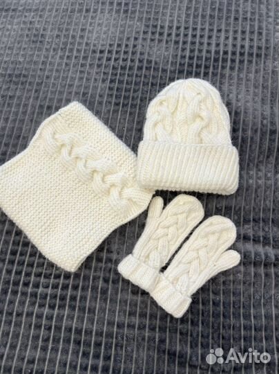 Комплект шапка, снуд, варежки