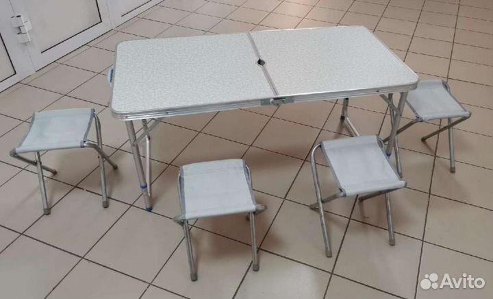 Стол + 4 стула Alumi Folding Table 120x60x70